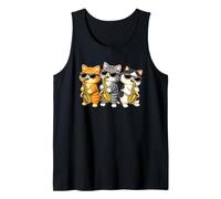 Cute Kawaii Kitten Saxophone Trio Music Lovers Camiseta sin Mangas