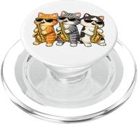 Cute Kawaii Kitten Saxophone Trio Music Lovers PopSockets PopGrip para MagSafe