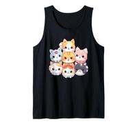Cute Kawaii Kittens Pile Chibi Anime Multiple Cat Lover Camiseta sin Mangas