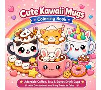 Cute Kawaii Mugs Coloring Book: Adorable Coffee,Tea& Sweet Drink Cups with Cute Animals and Cozy Treats to Color
