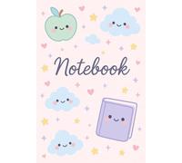 Cute Kawaii Notebook | 6x9 Grid Paper | 80 Pages | Pastel Clouds, Stars, Apple & Smiling Book | Adorable Journal for Kids, Teens, Students, Gift Idea