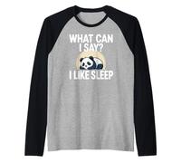 Cute Kawaii Panda, What Can I Say? I Like Sleep Camiseta Manga Raglan