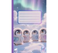Cute Kawaii Penguin Composition Notebook: Pastel Winter Themed | Adorable little penguins Notebook Journal for Kids, Teens, Students & Adults | Wide Ruled | 6" x 9" | 110 Pages