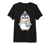 Cute Kawaii Penguin Rainbow Beanie Scarf Winter Camiseta Premium