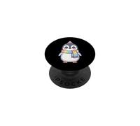 Cute Kawaii Penguin Rainbow Beanie Scarf Winter PopSockets PopGrip Adhesivo