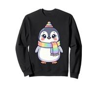 Cute Kawaii Penguin Rainbow Beanie Scarf Winter Sudadera
