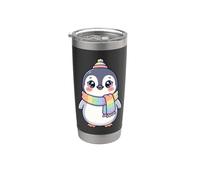 Cute Kawaii Penguin Rainbow Beanie Scarf Winter Vaso térmico de acero inoxidable de doble pared
