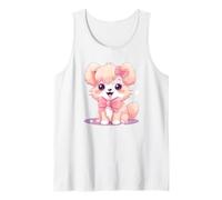 Cute Kawaii Puppy Pink Bows Dog Lover Adorable Pet Camiseta sin Mangas