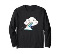 Cute Kawaii Rainbow Puking Cloud Design Manga Larga