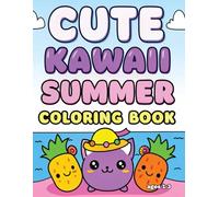 Cute Kawaii Summer Coloring Book for Kids Ages 1-3