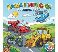 Cute Kawaii Vehicles Coloring Book for Kids: Adorable Cars, Trucks, Airplanes & Construction Vehicles | Easy Coloring Pages for Kids Ages 3-6