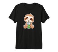 Cute Kawaii Womens Kids Girls Boba Bubble Tea Sloth Lover Camiseta Premium