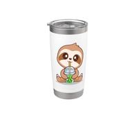 Cute Kawaii Womens Kids Girls Boba Bubble Tea Sloth Lover Vaso térmico de acero inoxidable de doble pared