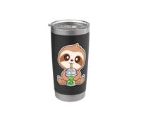 Cute Kawaii Womens Kids Girls Boba Bubble Tea Sloth Lover Vaso térmico de acero inoxidable de doble pared