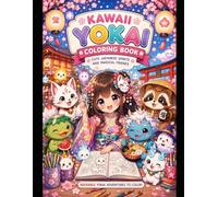 Cute Kawaii Yokai Coloring Book for Adults & Teens Japanese Fantasy Creatures, Cozy Festivals, Magical Towns & Relaxing Coloring Pages: Adorable ... Trains, Shops, and Cozy Fantasy Scenes