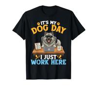 Cute Keeshond Dog Boss It's My Dog Day I Just Work Here Camiseta