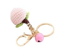 Cute Keychain Girls - Crochet Fruit Shape Design, Colorful Hand-Knitted Wool Ball Accent, Soft Decorative Accessory, Charming School Bag Ornament | Playful Cell Phone Detail, Creativee Wallet