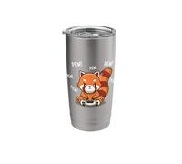 Cute Kids Boys Girls Kawaii Video Gamer Red Panda Lover Vaso térmico de acero inoxidable de doble pared