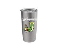 Cute Kids Girls Boys Kawaii Bookworm Reading Lover Vaso térmico de acero inoxidable de doble pared