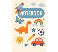 Cute Kids Notebook - 32 Pages, Grid Paper | Fun Dinosaur, Rocket, and Rainbow Cover | Perfect for Drawing, Writing, or Schoolwork