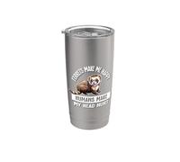 Cute Kids Womens Mens Lover Pet Ferrets Make Me Happy Vaso térmico de acero inoxidable de doble pared