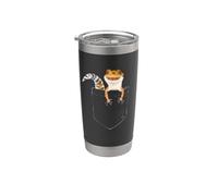 Cute Kids Womens & Mens Reptile Pocket Leopard Gecko Lover Vaso térmico de acero inoxidable de doble pared