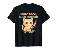 Cute Killer Murder Cat Humor oscuro Estética Camiseta