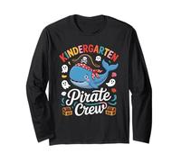 Cute Kindergarten Pirate Crew Whale Adventure Kids Apparel Manga Larga