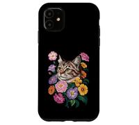 Cute Kitten Cat Flower Floral Garden Carcasa para iPhone 11