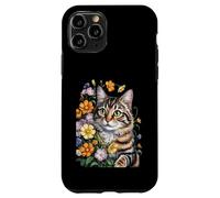 Cute Kitten Cat Flower Floral Garden Carcasa para iPhone 11 Pro