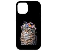 Cute Kitten Cat Flower Floral Garden Carcasa para iPhone 12/12 Pro