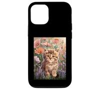 Cute Kitten Cat Flower Floral Garden Carcasa para iPhone 12/12 Pro