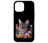 Cute Kitten Cat Flower Floral Garden Carcasa para iPhone 12 Pro Max