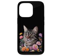 Cute Kitten Cat Flower Floral Garden Carcasa para iPhone 13 Pro