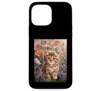 Cute Kitten Cat Flower Floral Garden Carcasa para iPhone 13 Pro Max