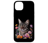 Cute Kitten Cat Flower Floral Garden Carcasa para iPhone 14 Plus