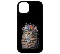 Cute Kitten Cat Flower Floral Garden Carcasa para iPhone 14 Plus