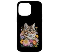 Cute Kitten Cat Flower Floral Garden Carcasa para iPhone 14 Pro Max