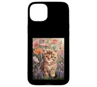 Cute Kitten Cat Flower Floral Garden Carcasa para iPhone 15 Plus