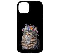Cute Kitten Cat Flower Floral Garden Carcasa para iPhone 15 Plus
