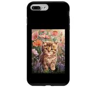 Cute Kitten Cat Flower Floral Garden Carcasa para iPhone 7 Plus/8 Plus