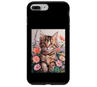 Cute Kitten Cat Flower Floral Garden Carcasa para iPhone 7 Plus/8 Plus