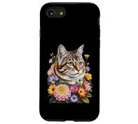 Cute Kitten Cat Flower Floral Garden Carcasa para iPhone SE (2020) / 7 / 8
