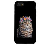 Cute Kitten Cat Flower Floral Garden Carcasa para iPhone SE (2020) / 7 / 8