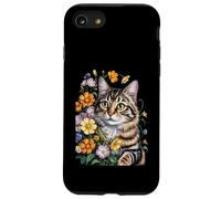 Cute Kitten Cat Flower Floral Garden Carcasa para iPhone SE (2020) / 7 / 8