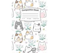 Cute Kitten Composition Notebook - Glossy Finish: 6x9inches - 150 pages - college ruled - hardcover book - simple