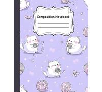 Cute Kitten Composition Notebook: Wide Ruled Cat Journal for Girls and Animal Lovers: 7.5 x 9.25 in | Whimsical Cover | Great for School, Journaling, or Gift for National Kitten Day