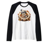 Cute Kitten Fall Accessories For Women and Girls Autumn Cat Camiseta Manga Raglan
