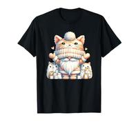 Cute Kitten Grandpa Gnome For Women And Girls Kawaii Cat Camiseta