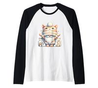 Cute Kitten Grandpa Gnome For Women And Girls Kawaii Cat Camiseta Manga Raglan